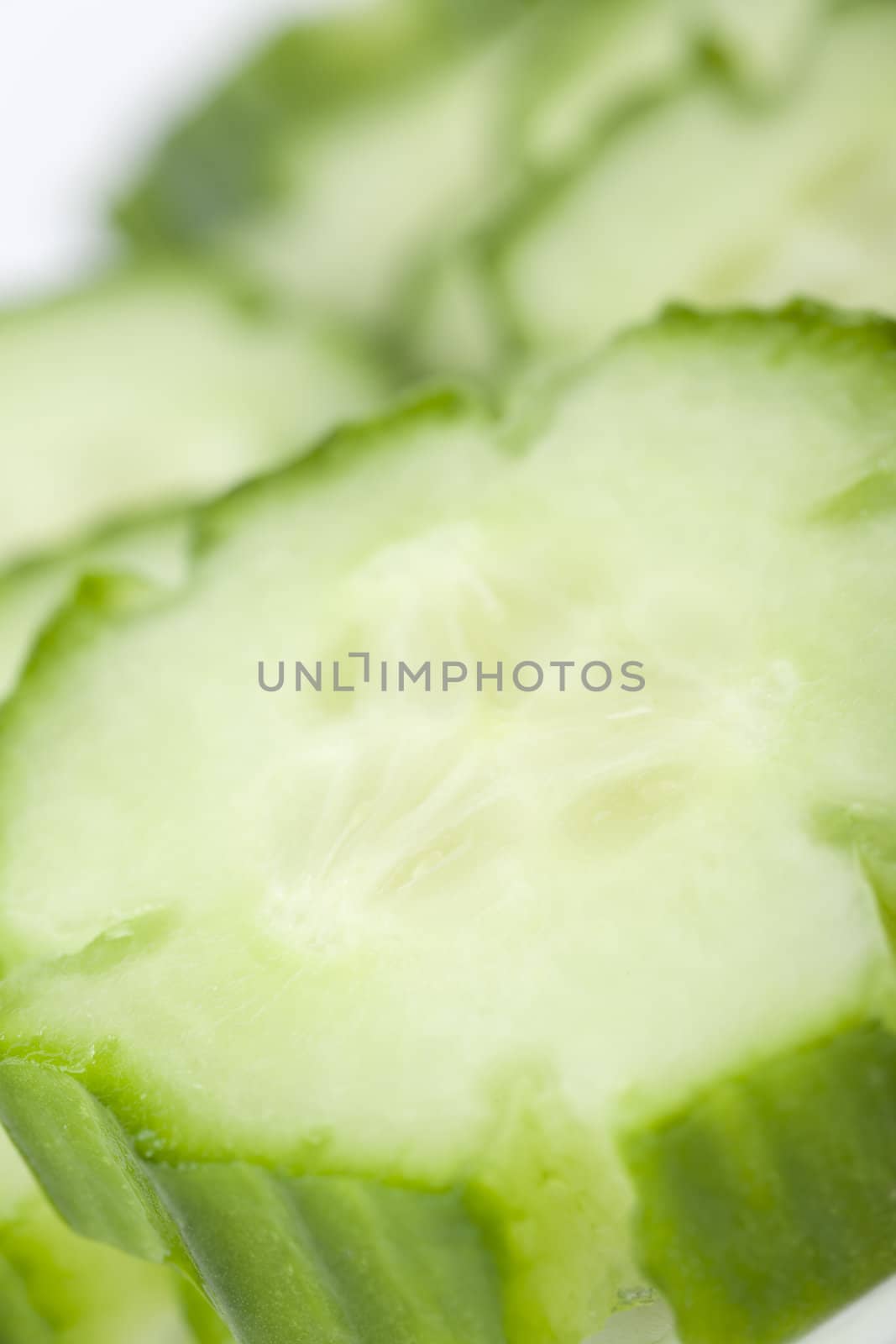 Closeup Cucumber Slice by charlotteLake