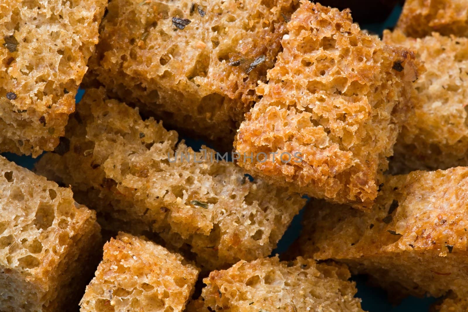 Slices of the roasted bread close up
