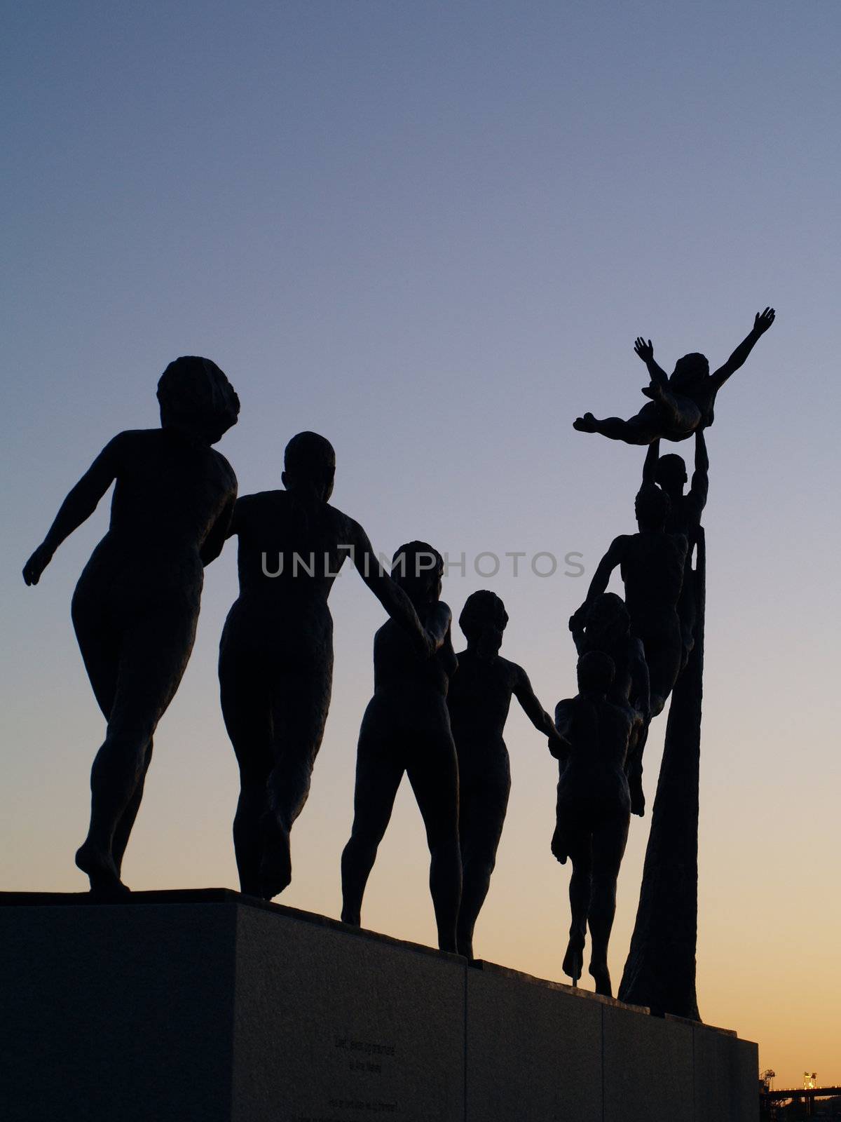 group of human sculptures