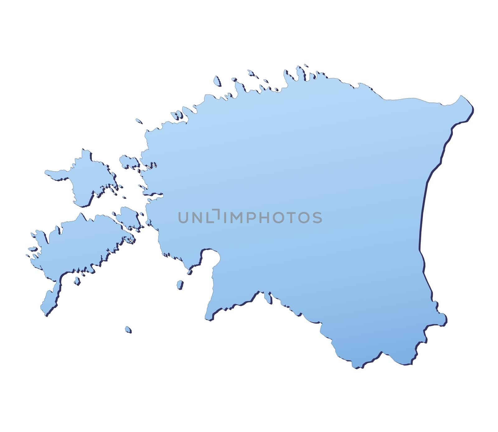 Estonia map filled with light blue gradient. High resolution. Mercator projection.