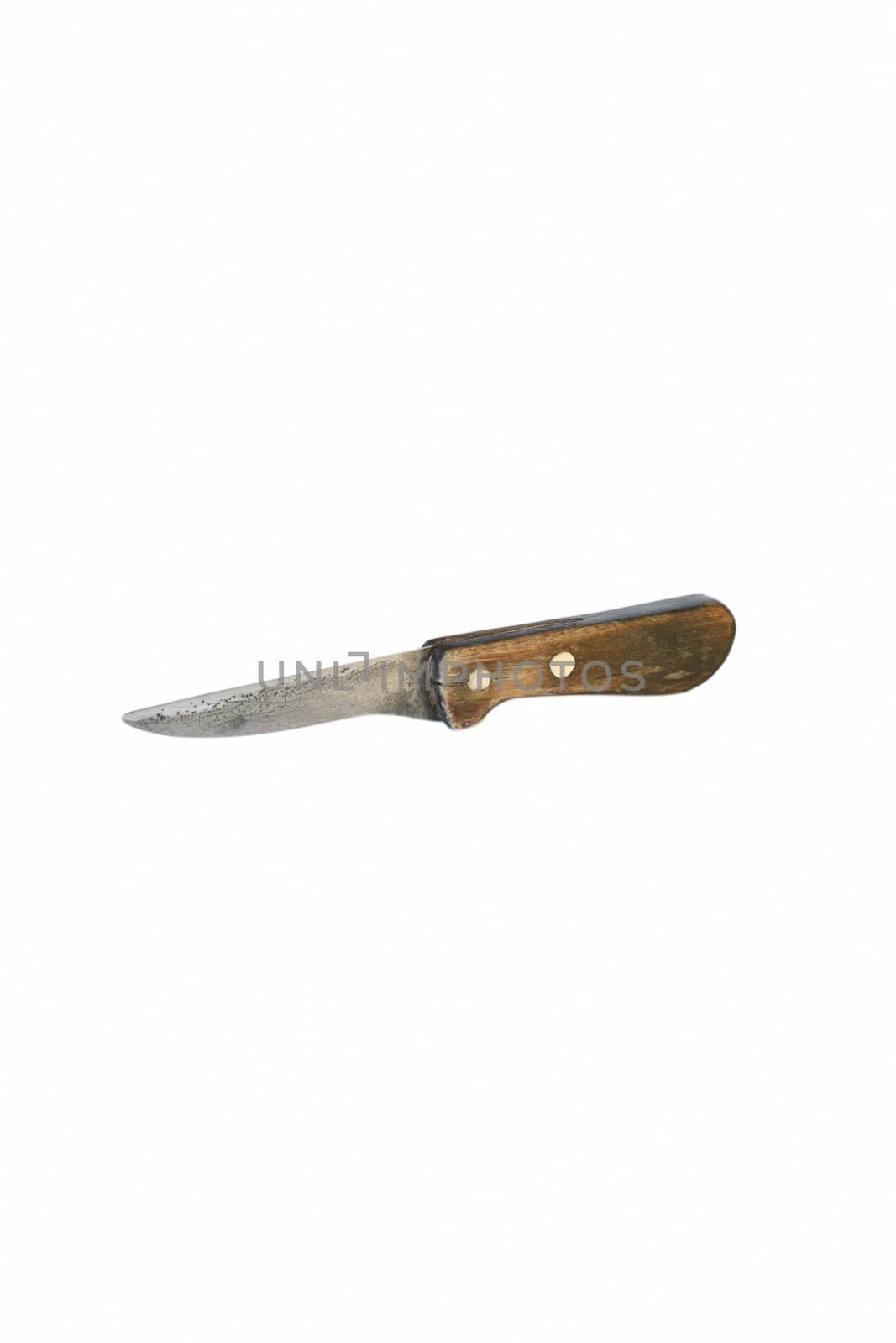 old steel knife isolated on white background