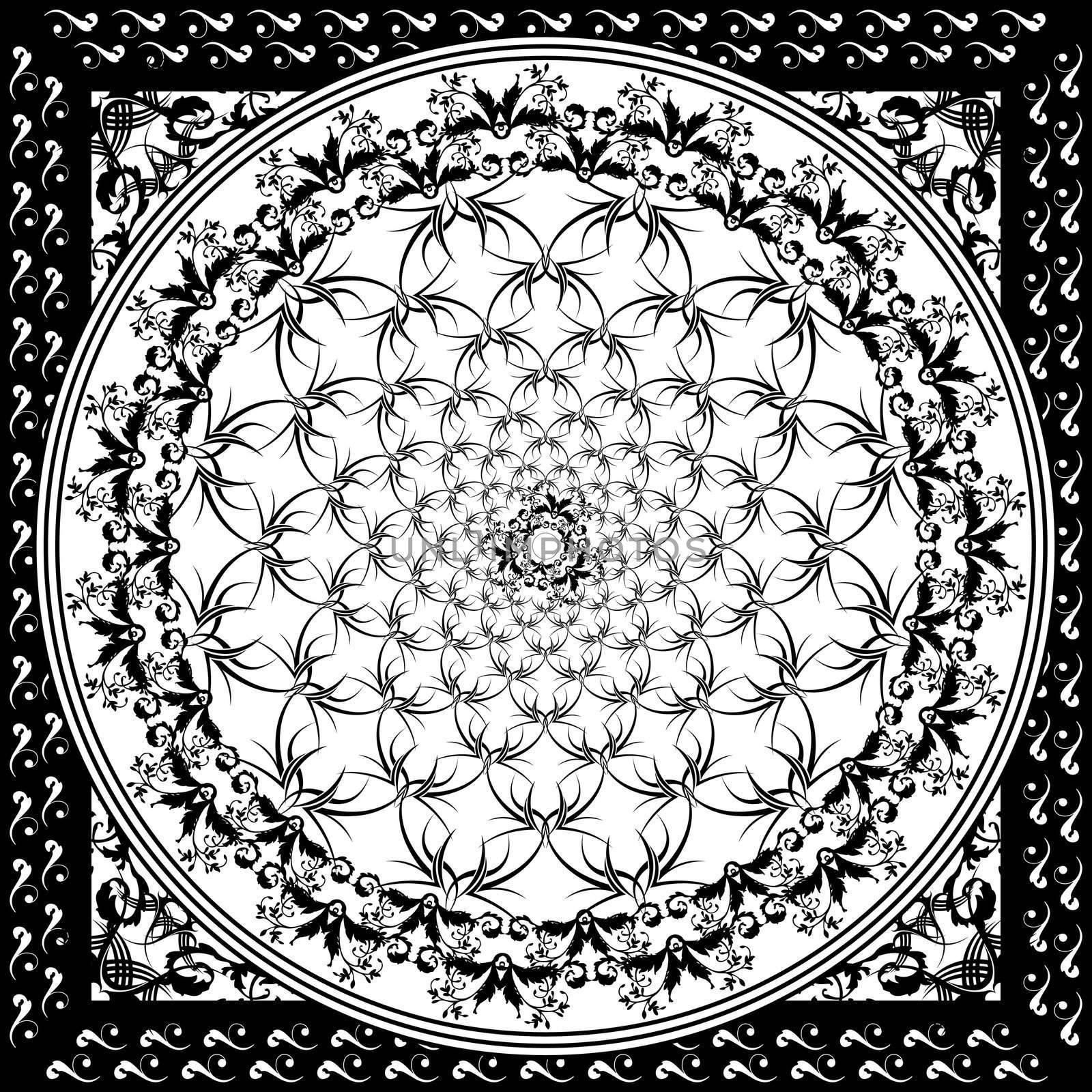 black and white stark seamless repeating gothic tile