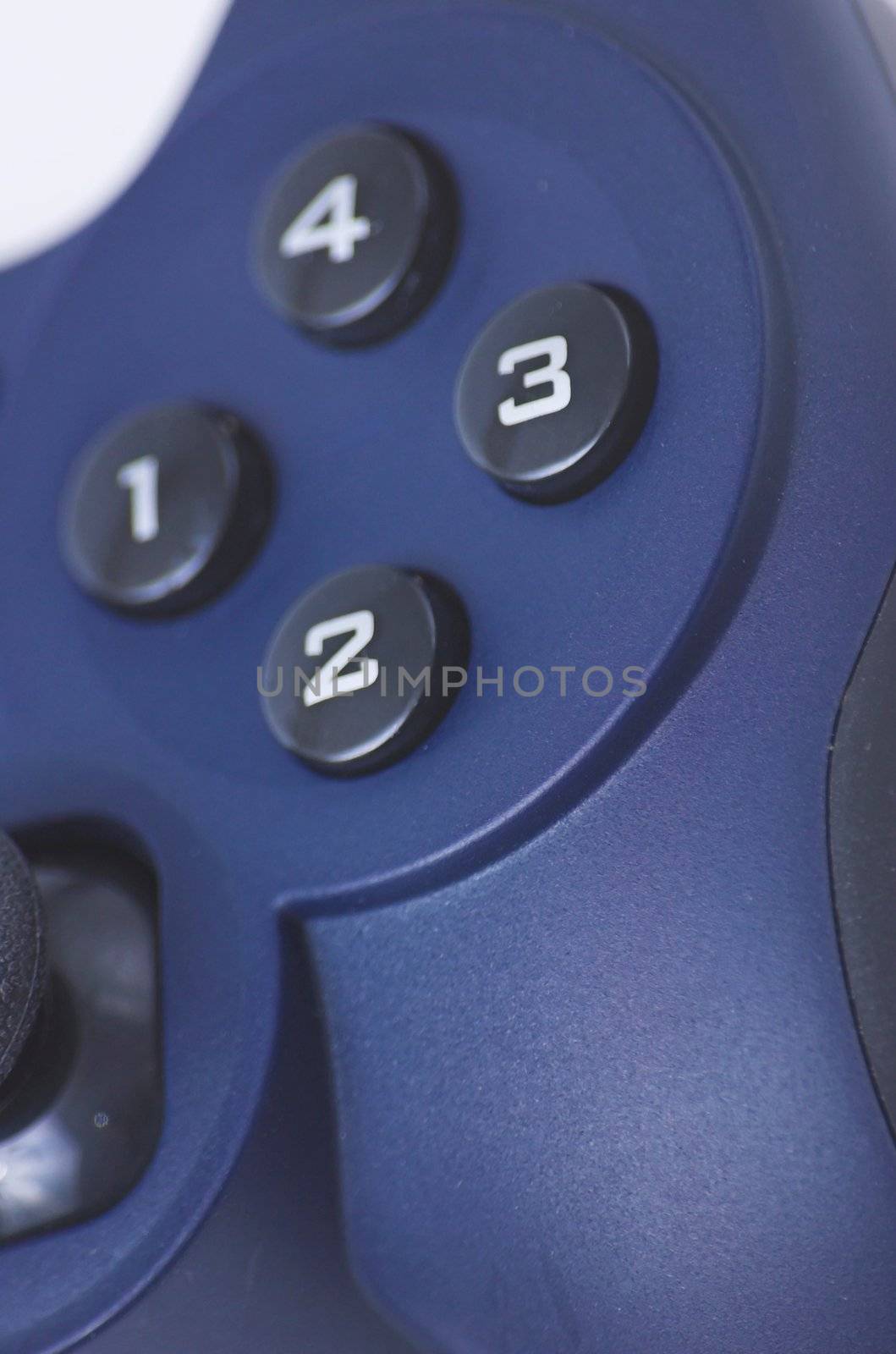 Blue computer joypad, gaming equipment