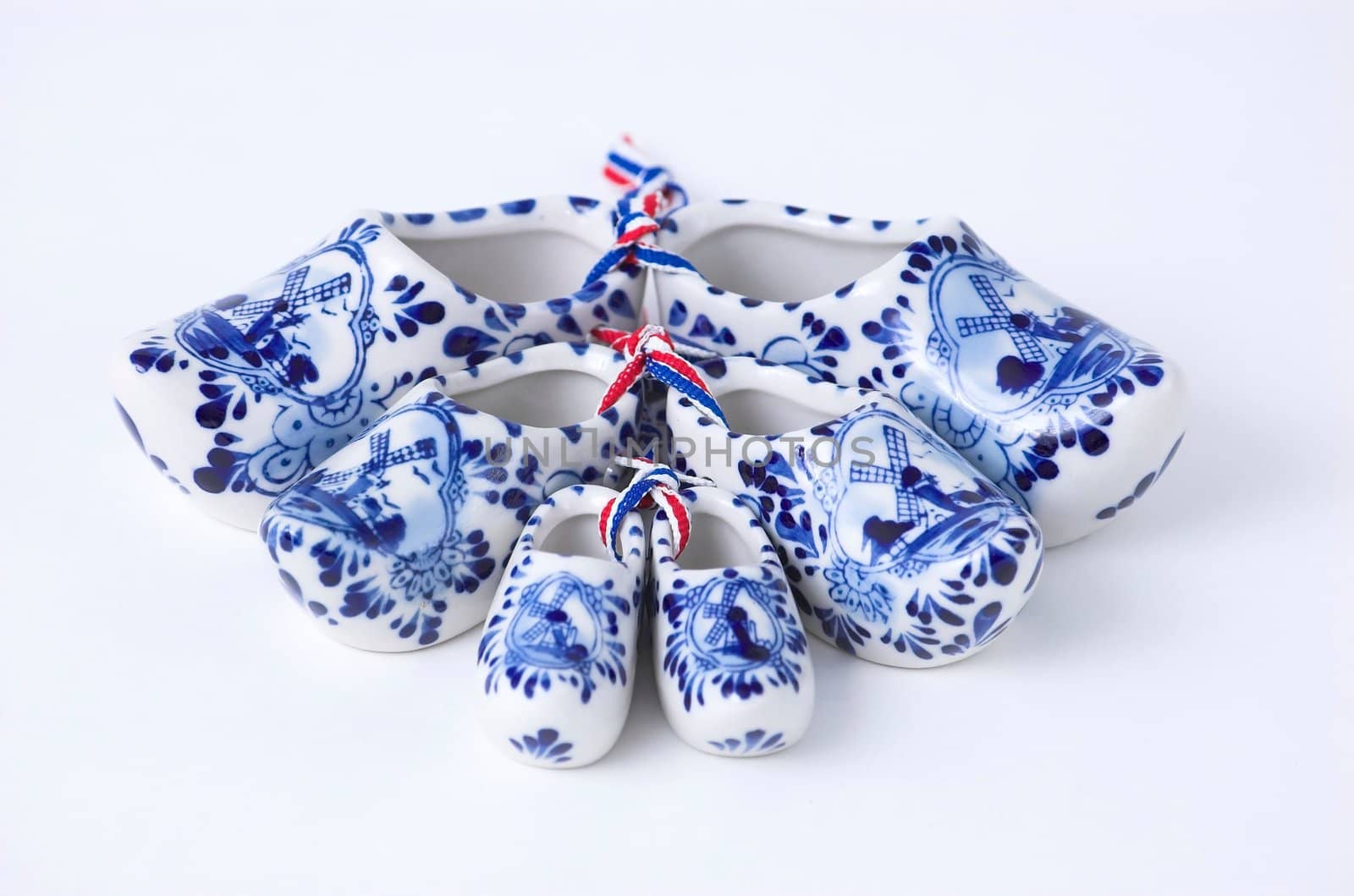 Set of Dutch porcelain clogs, traditional souvenir from Holland