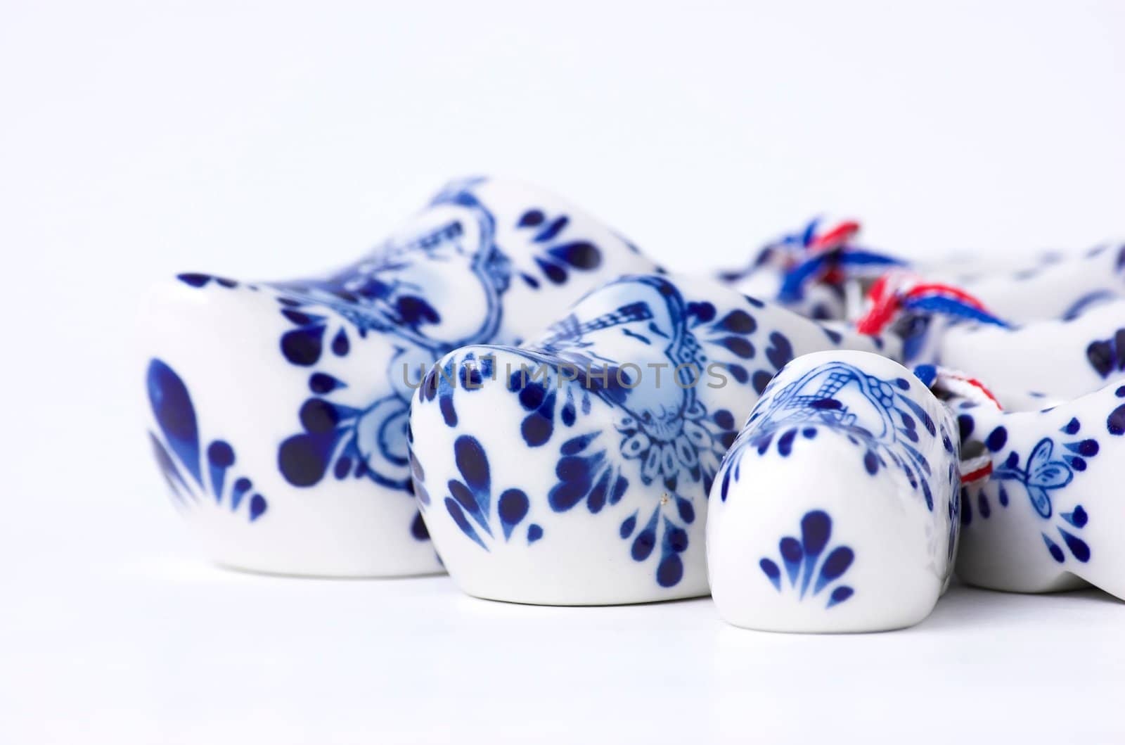 Set of Dutch porcelain clogs, traditional souvenir from Holland