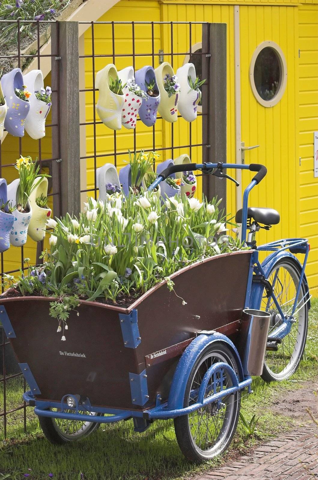 trolley bicycle for transporting flowers on exhibition in Holland