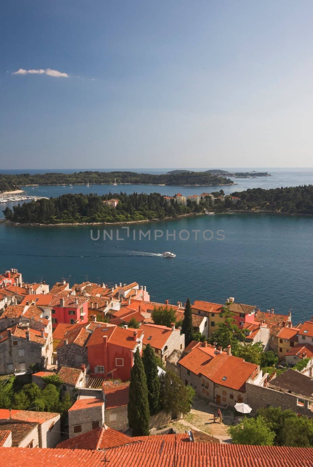 A view of Rovinj, Croatia, from the inside of the church tower