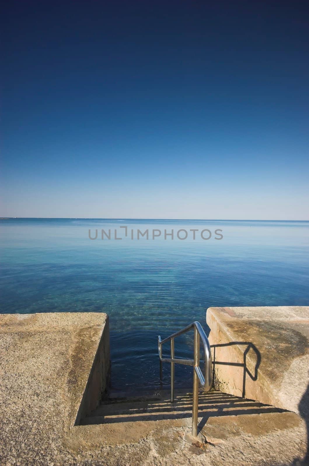 Rocky croatian beach in the area of Umag, Adriatic sea