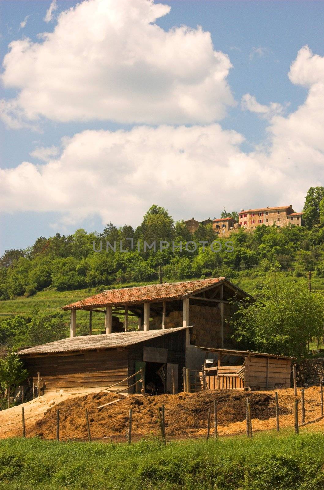 Croatian town on top of a hill in Istria