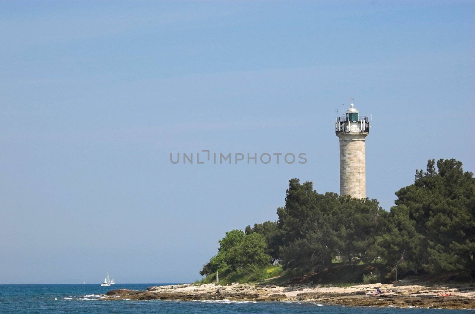 Croatian lighthouse in the region of Umag