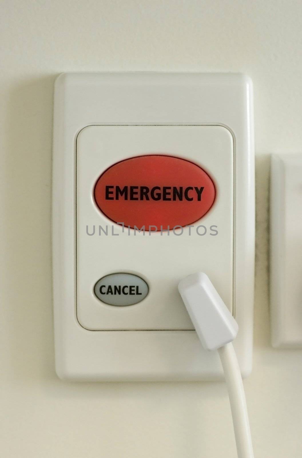 Emergency button found at hospital bedsides