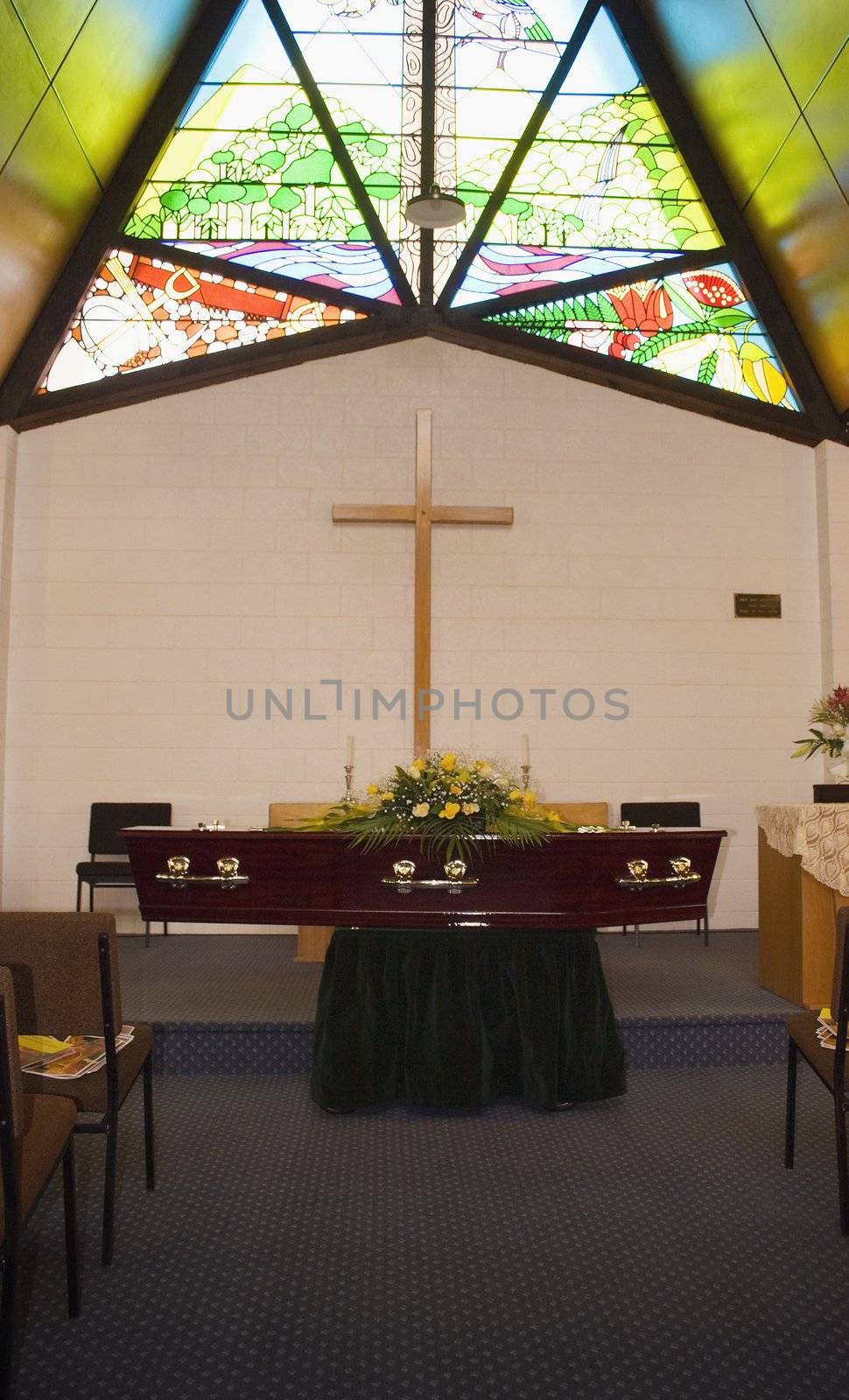 Casket at a funeral