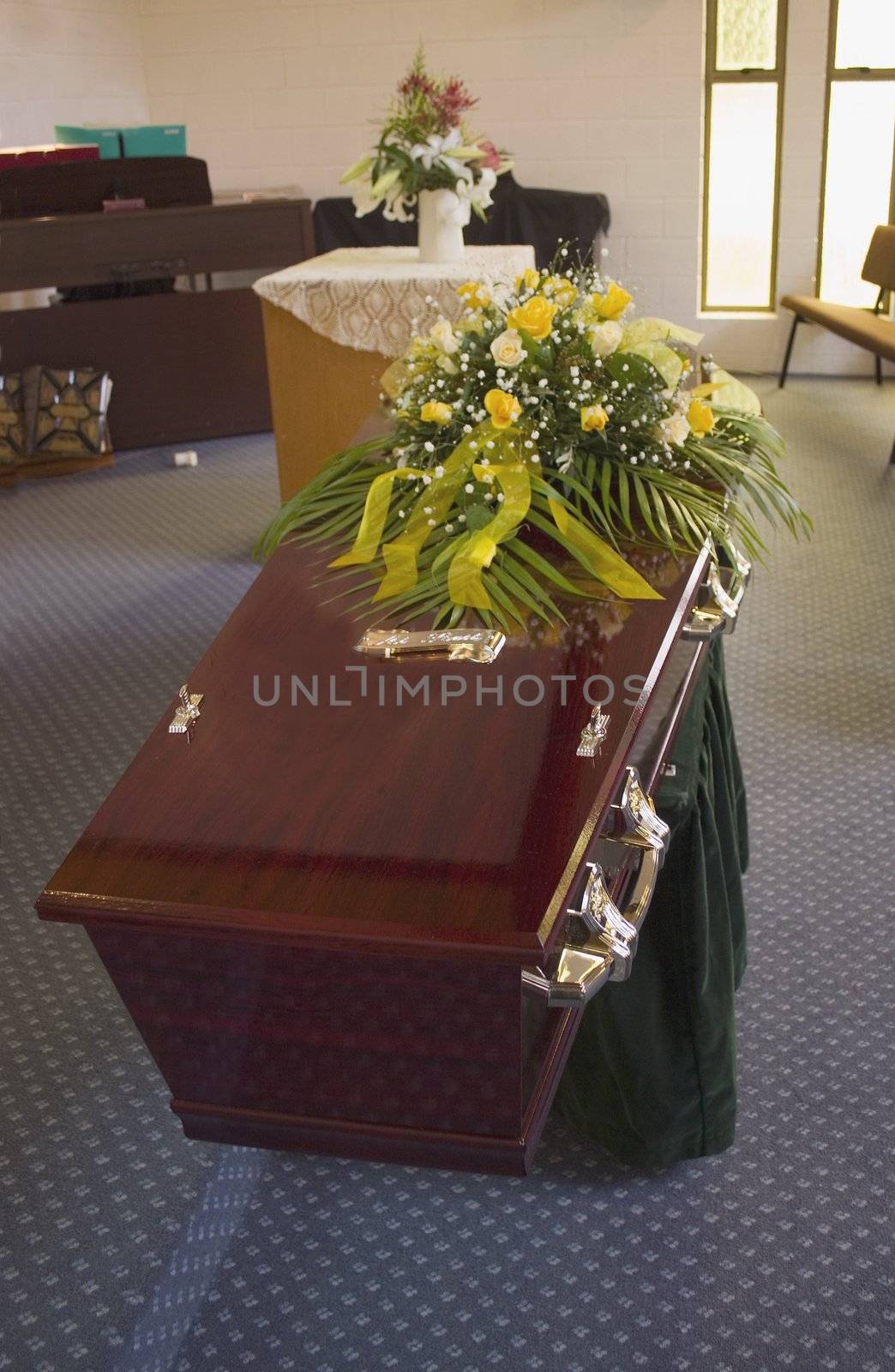 Casket at a funeral