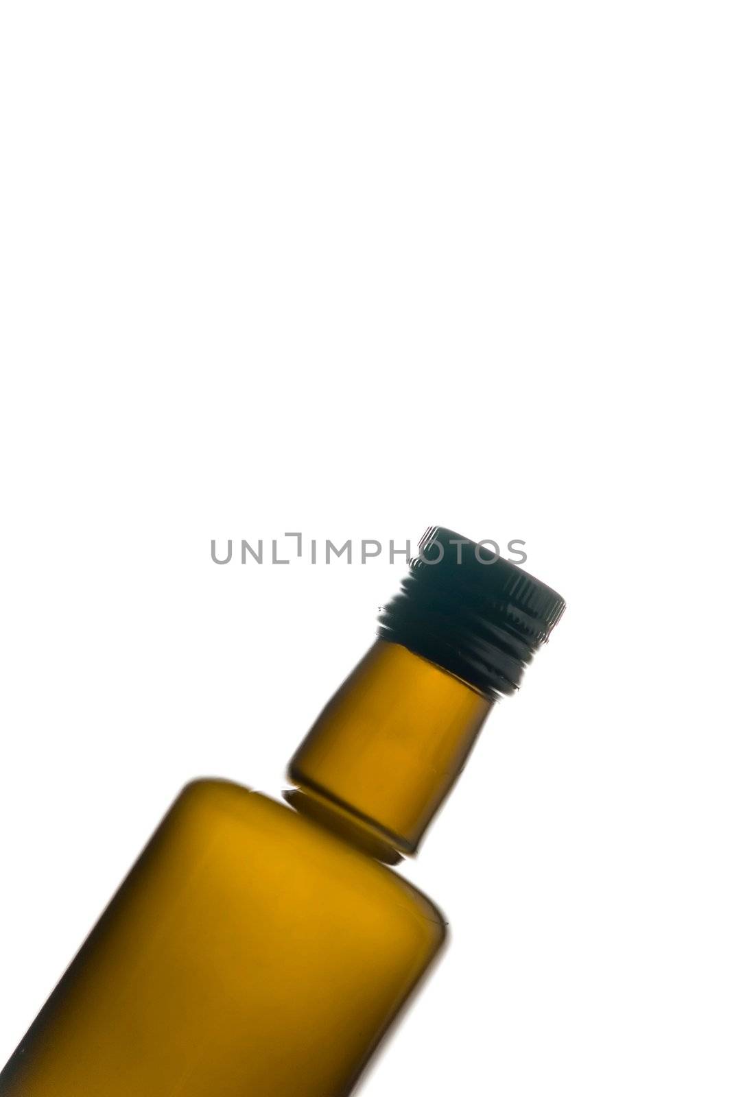 Bottle of olive oil isolated on white background