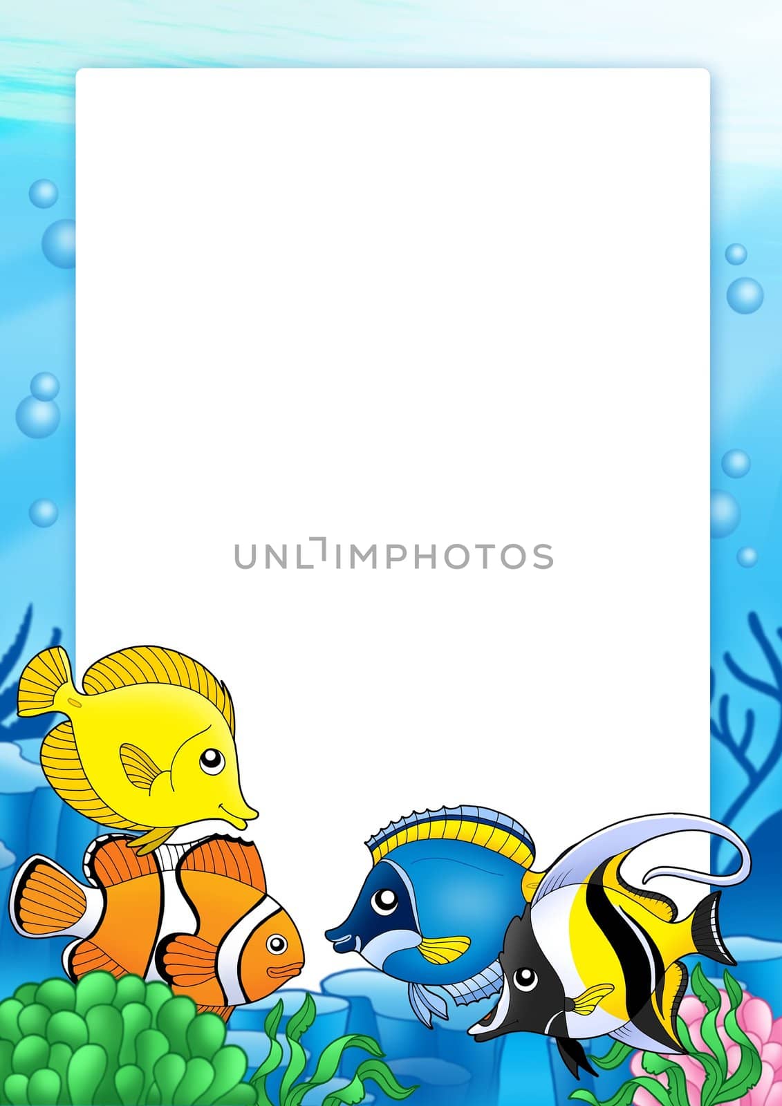 Frame with tropical fishes 1 by clairev