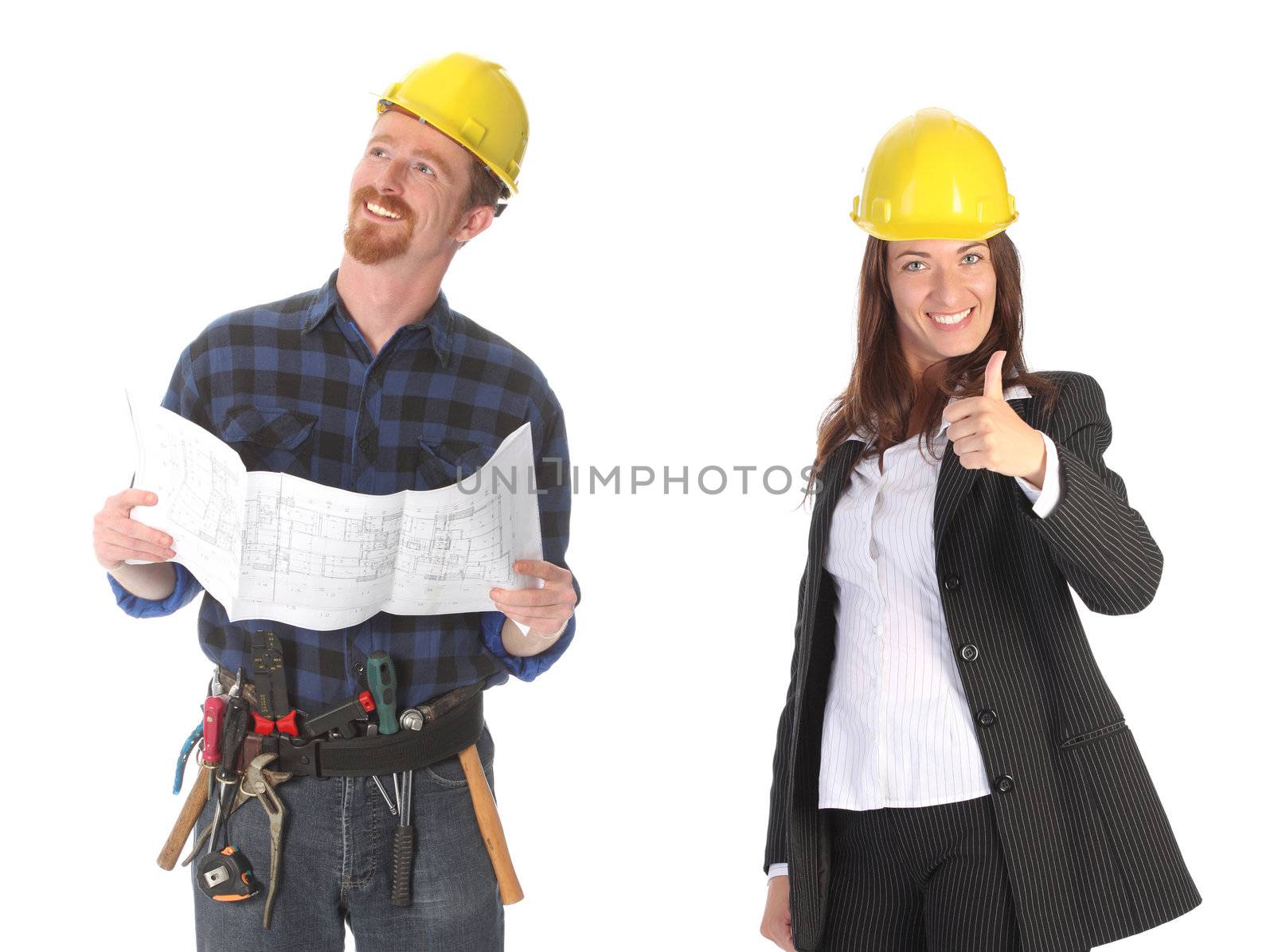 businesswoman and construction worker by vladacanon