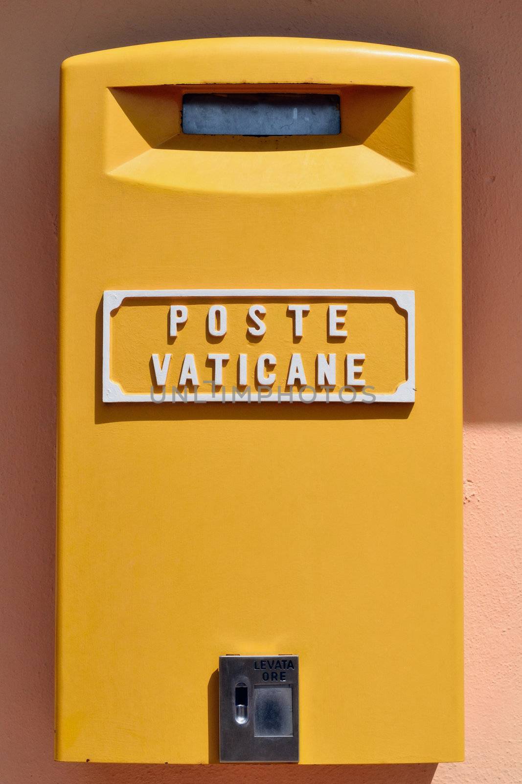 Yellow Box of Post Office in Vatican. Rome