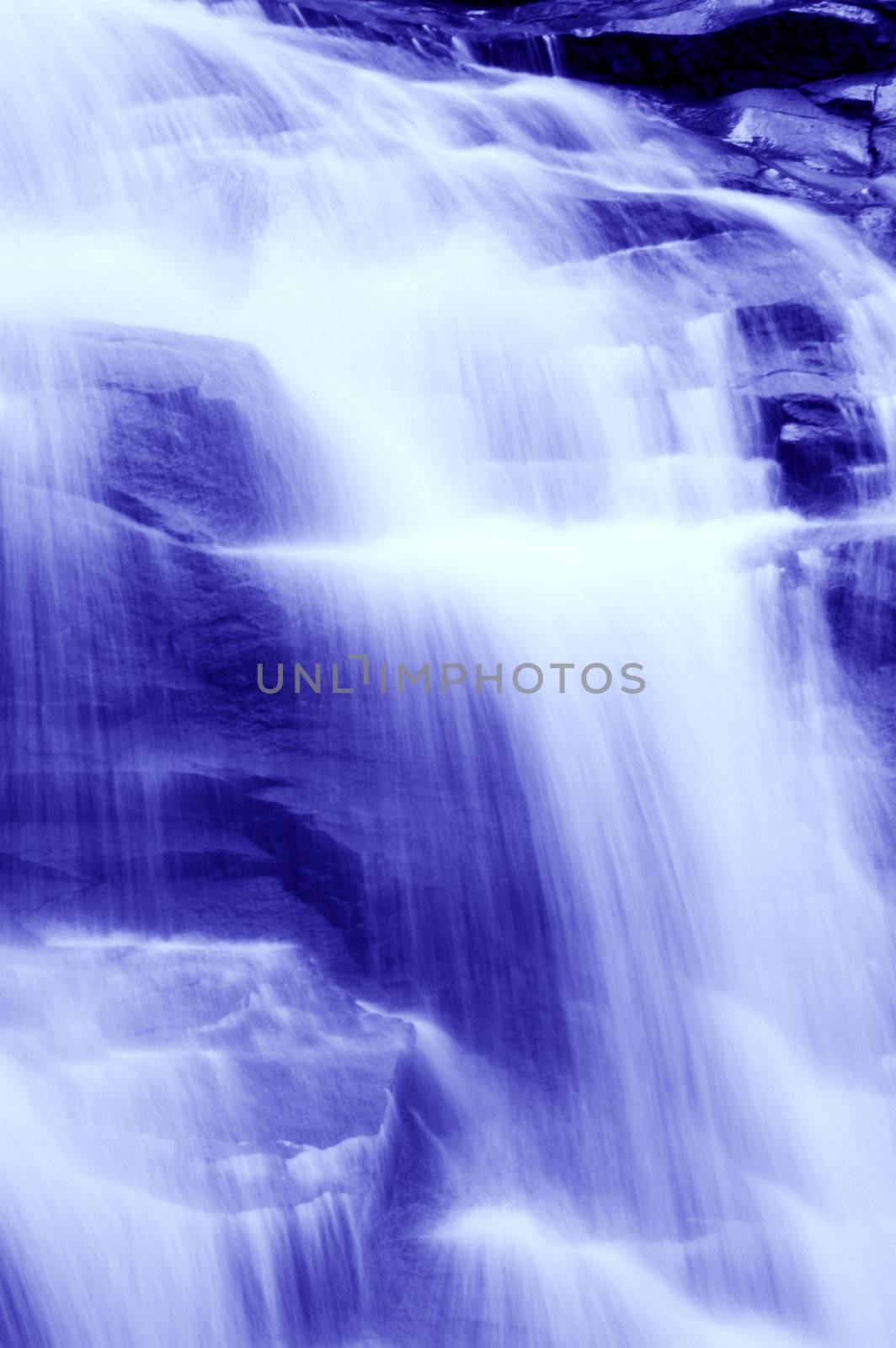 Monotone waterfall in tropical forest. 