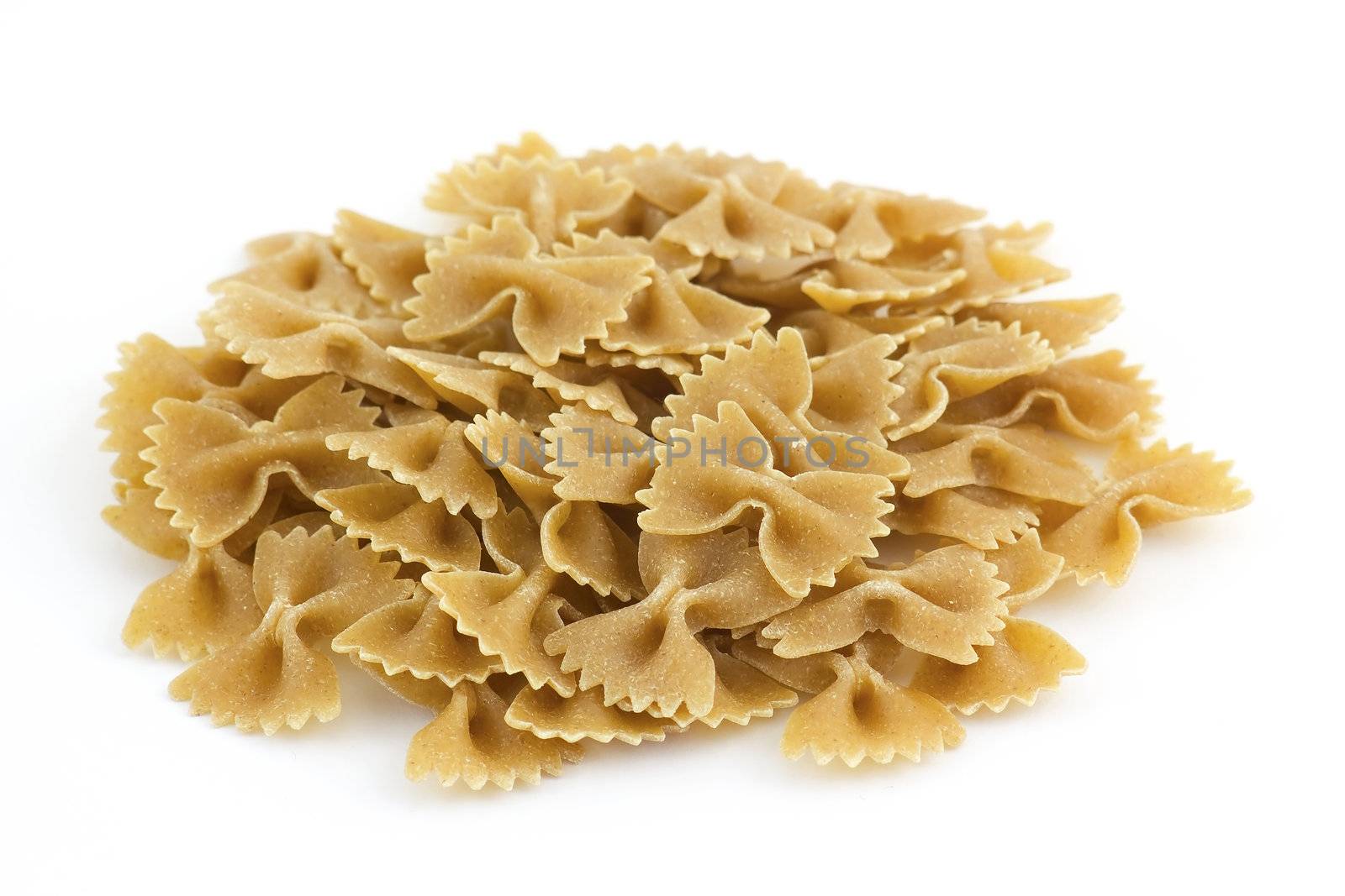 whole grain farfalle pasta close up