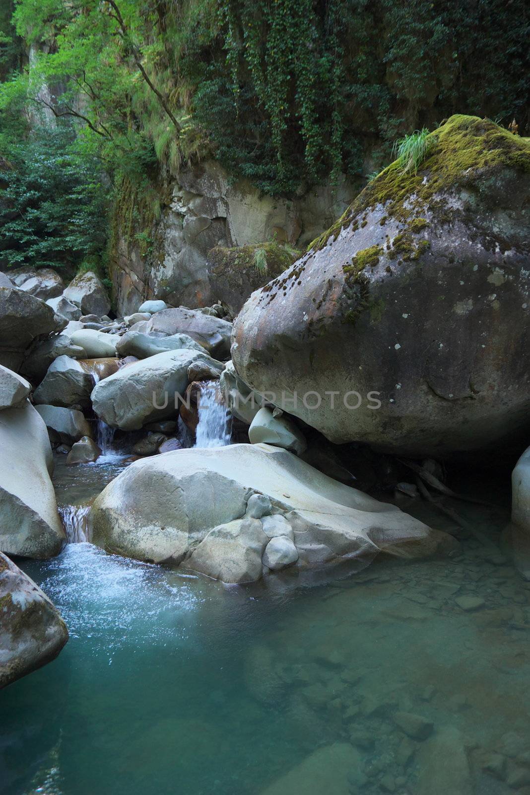 waterfall on coast of Black Sea