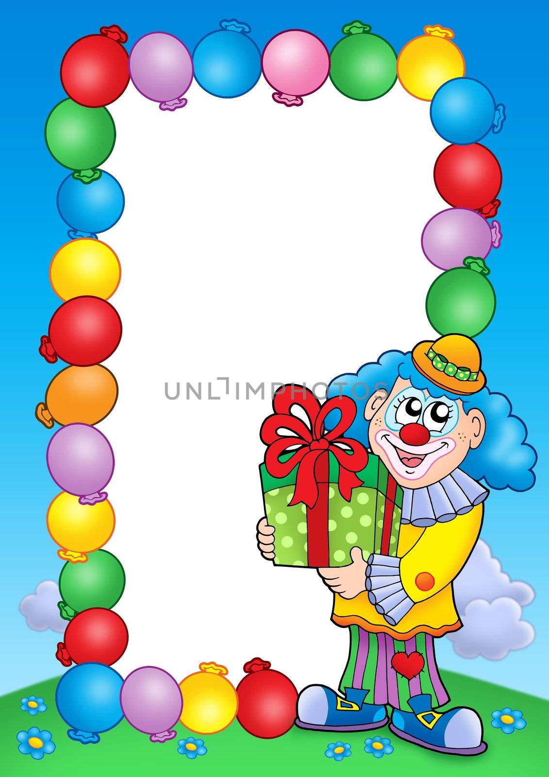 Party invitation frame with clown 5 by clairev