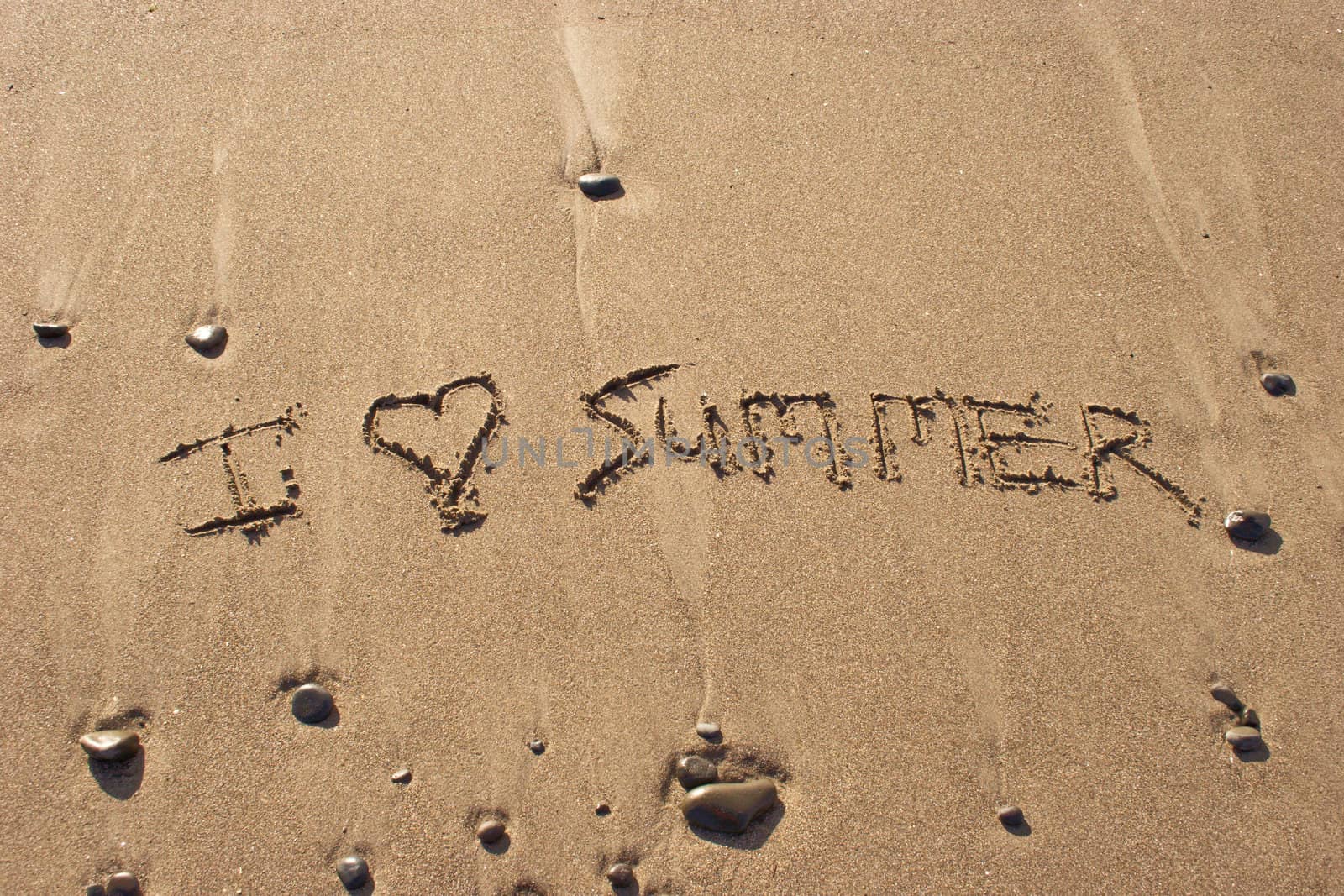 I love summer written in the sand at Haumoana Beach, Hawke's Bay, New Zealand