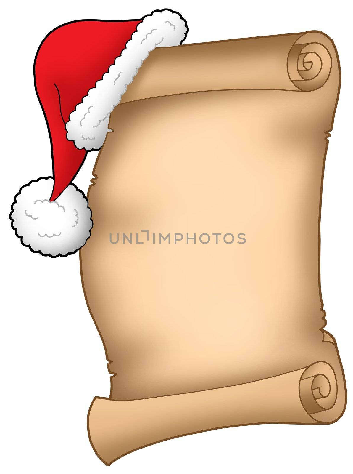Santa Claus wish list - color illustration.