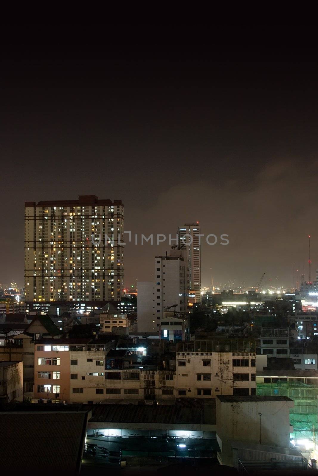 Bangkok city at night - view from the 11th Floor of the Indra Regent Hotel