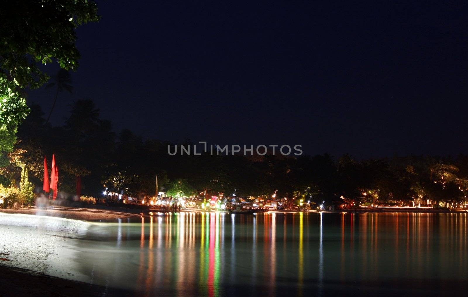 The restaurants and bars at Chaweng Beach on Koh Samui, Thailand