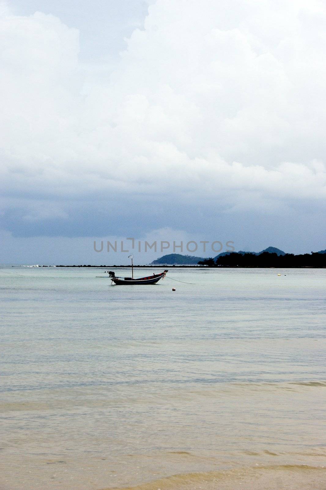 A longtail boat on the coast of Koh Samui, Thailand