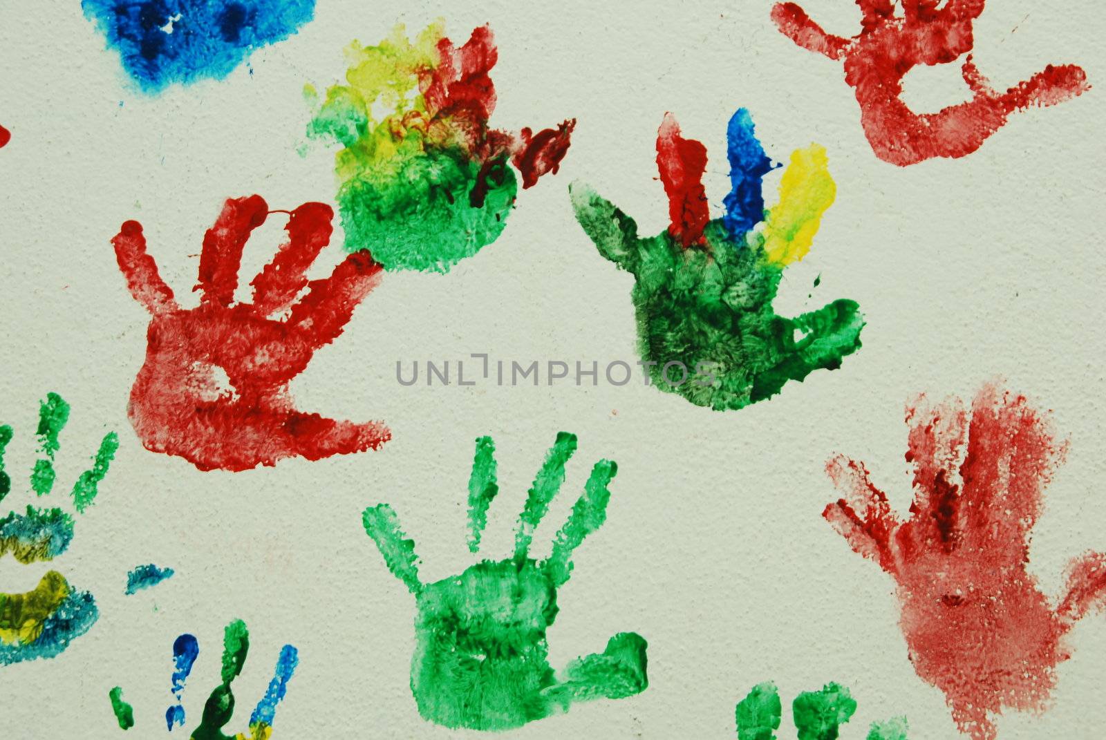 beautiful background with gorgeous kids hand prints 