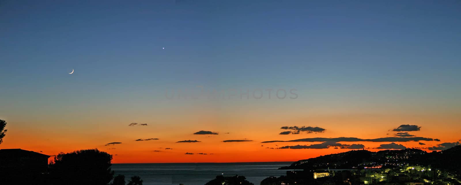 Sunset and Moon by moiety