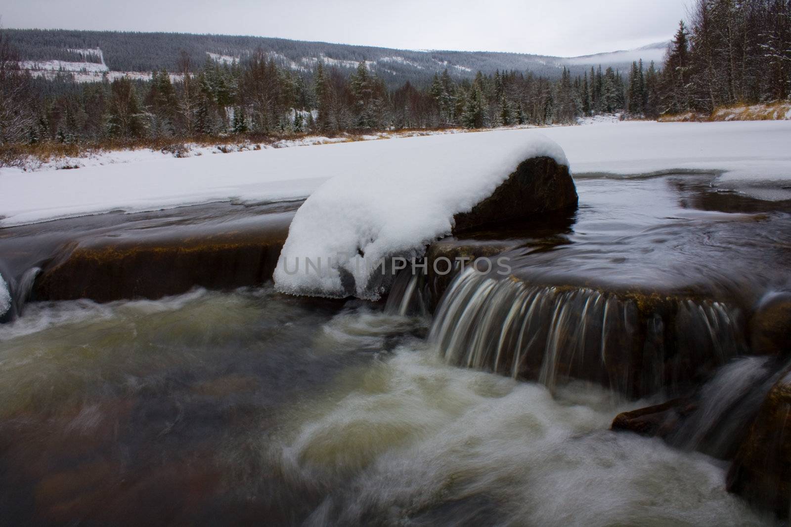 Waterfall in winter