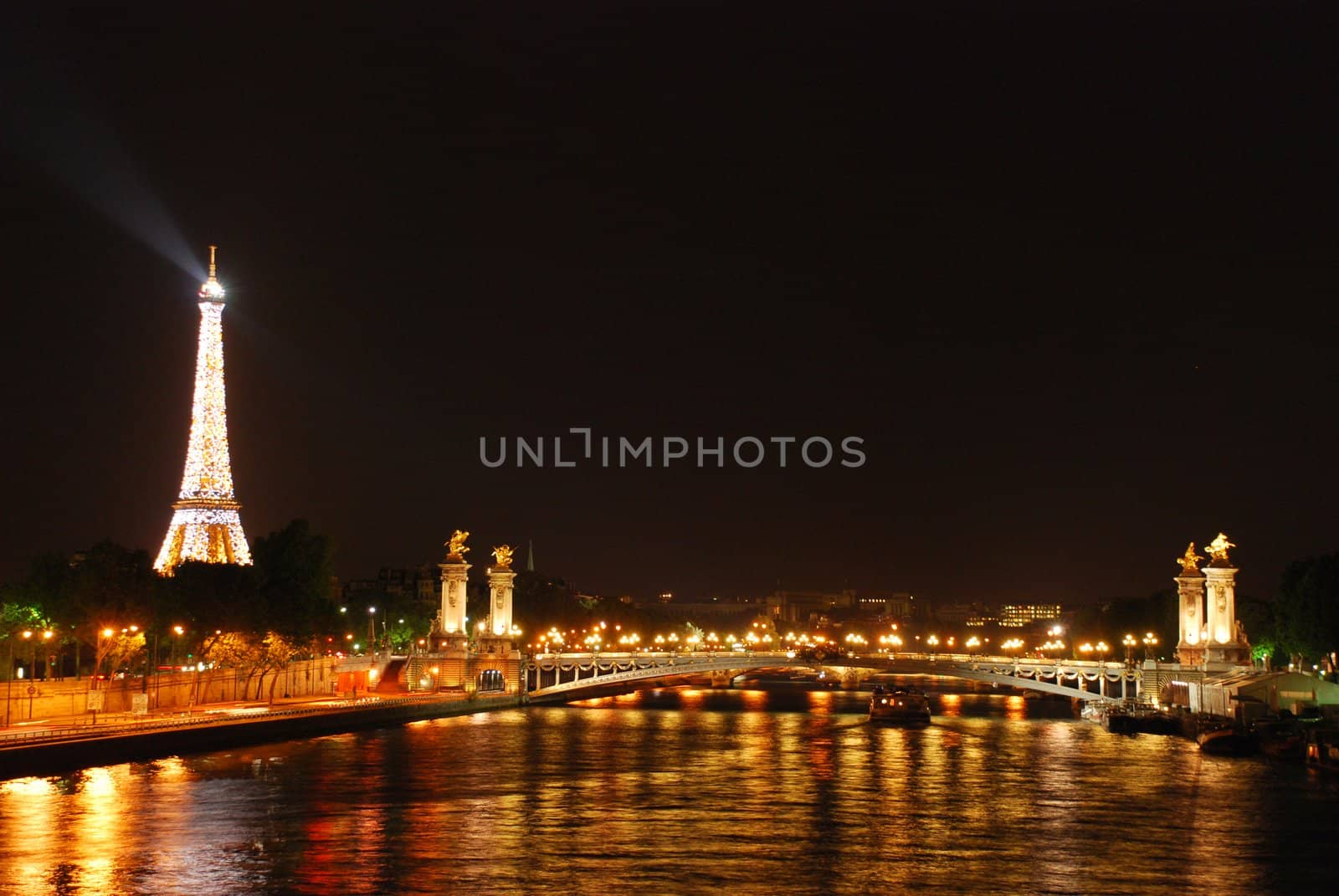 Majestic view of Paris, France at night