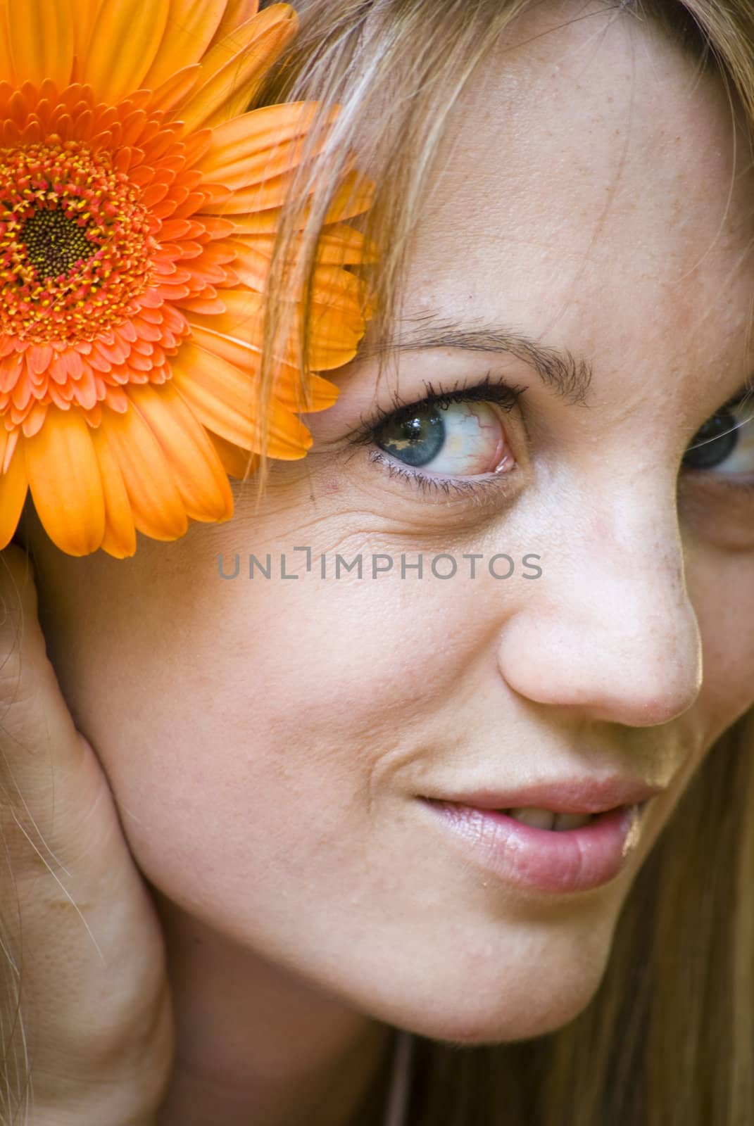 beautiful young woman with flower by Dessie_bg