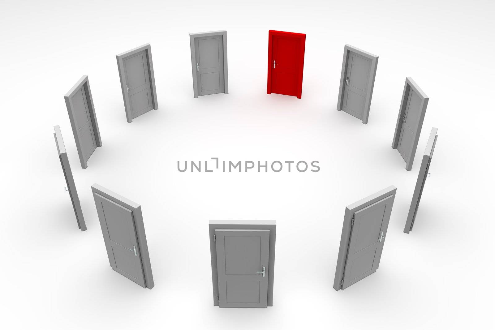 Door Circle - Closed Red Door by PixBox