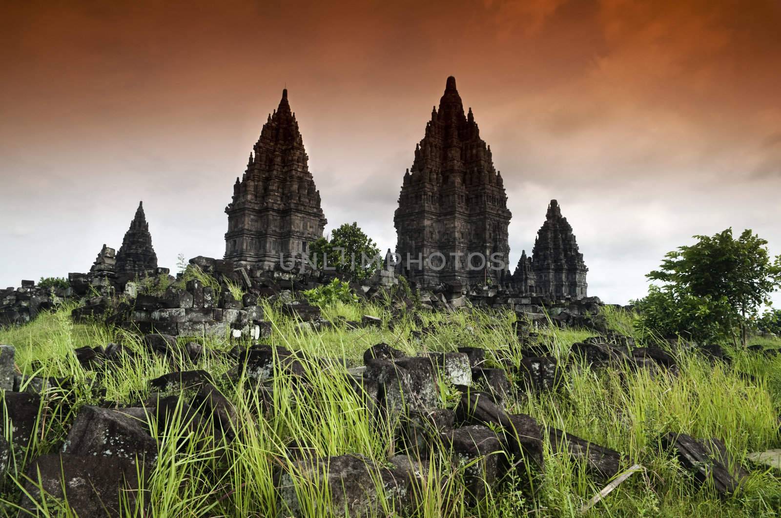 Prambanan ruins by szefei