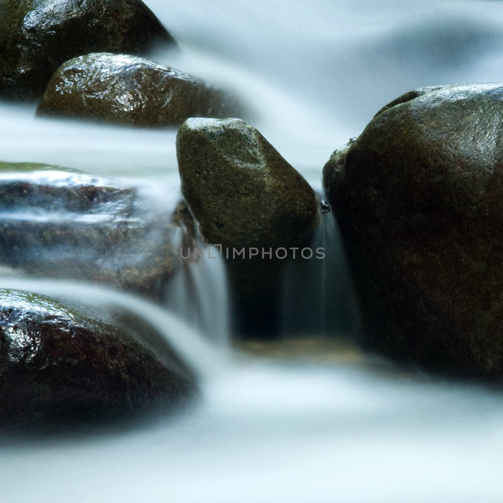 Zen water flowing in 25 seconds long exposure.