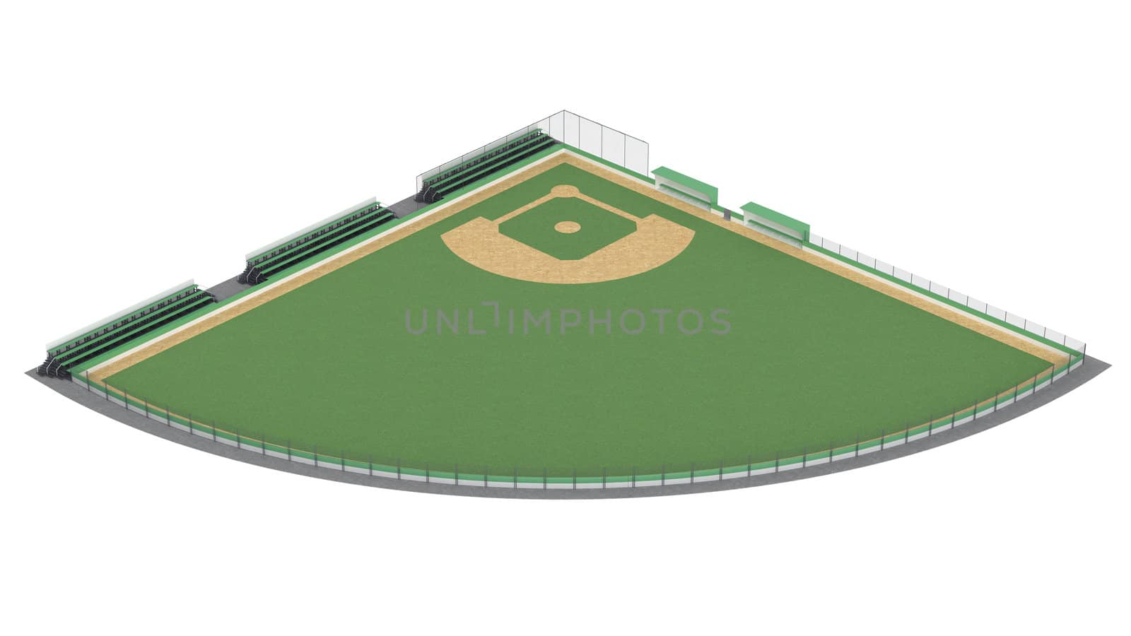 Baseball field isolated on white background