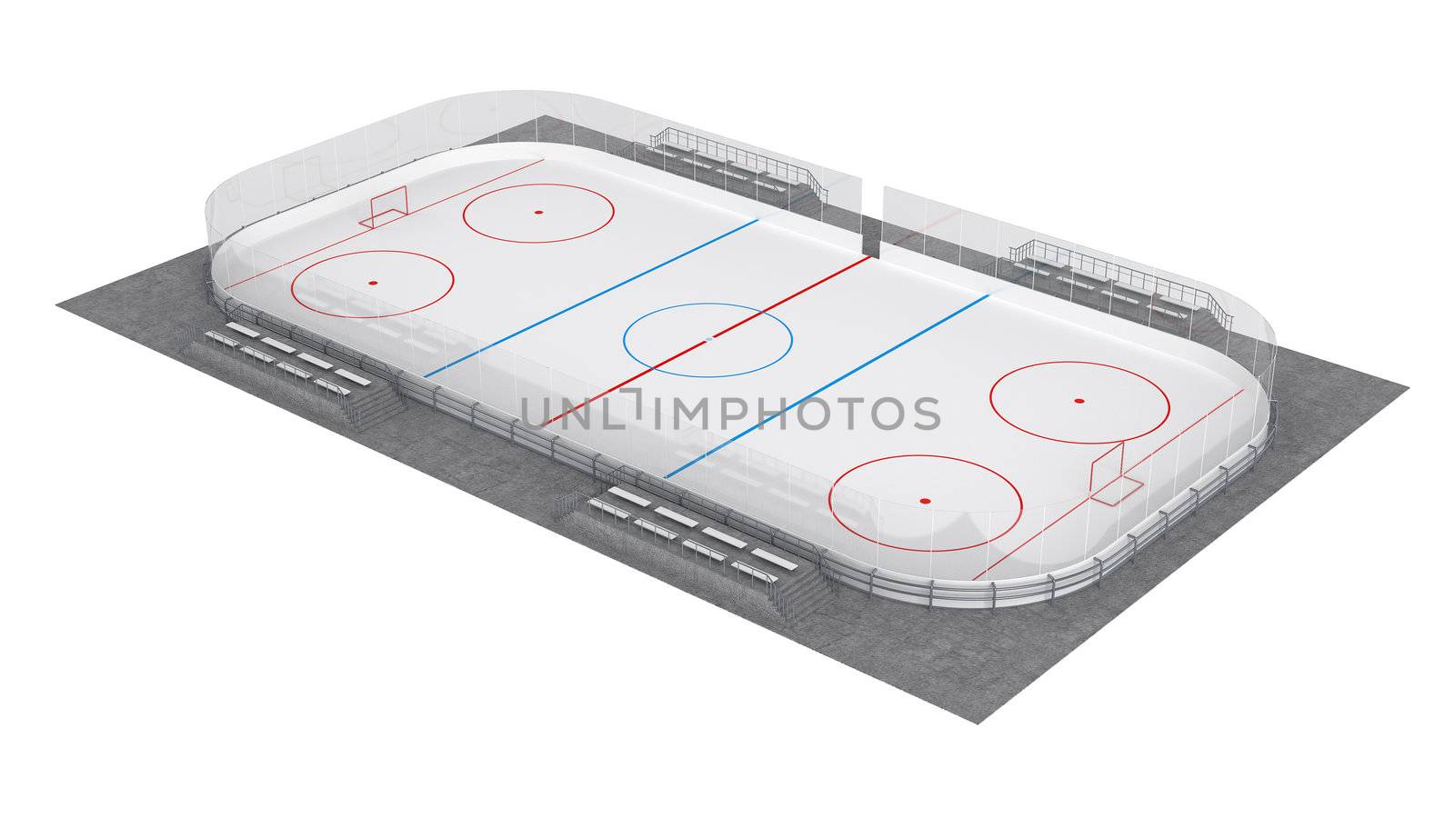 Hockey field isolated on white background