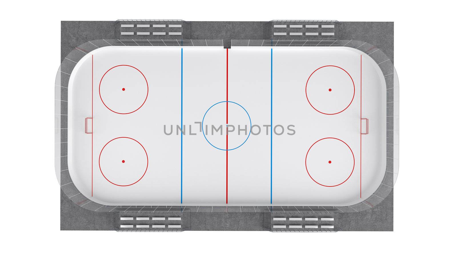 Hockey field isolated on white background