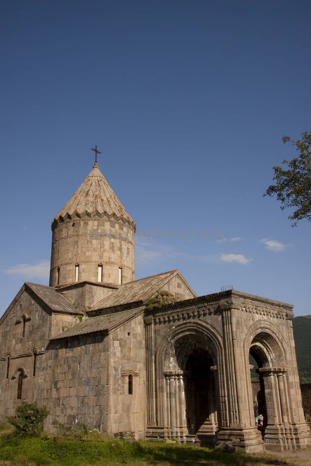 Armenia, Tatev old monastyr, blue sky, summer day.