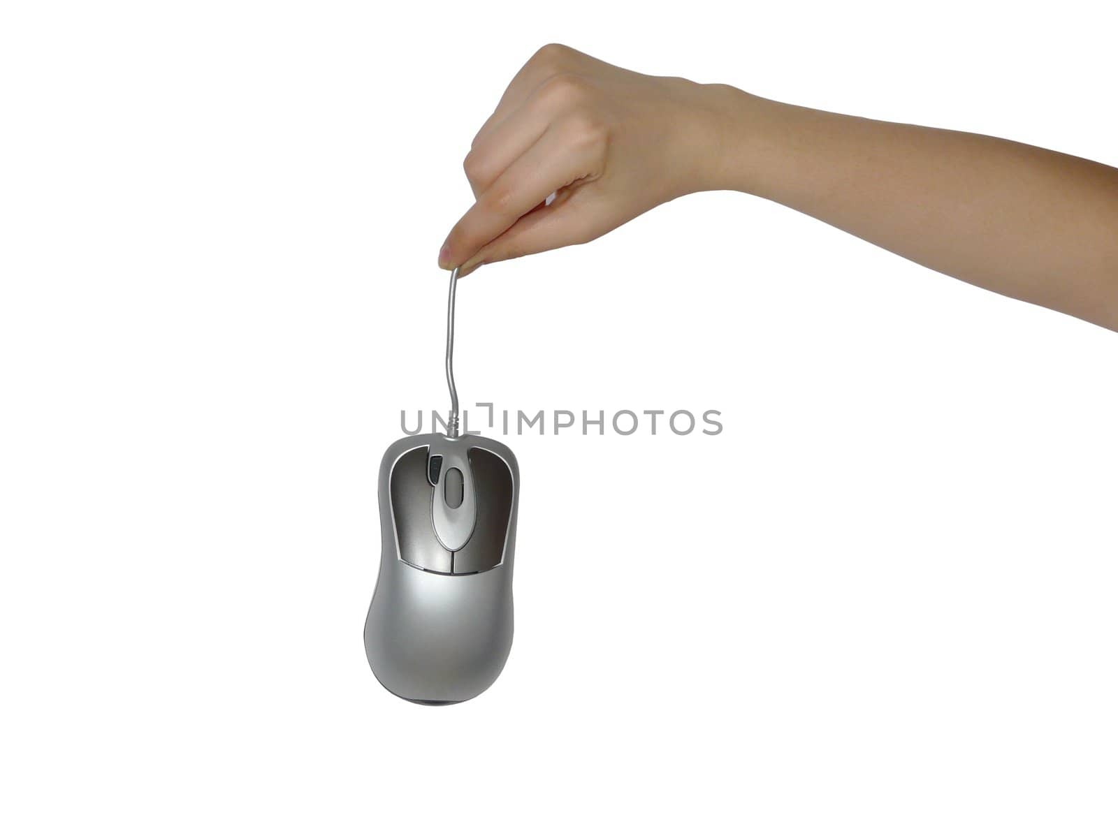 person`s hand holding computer mouse