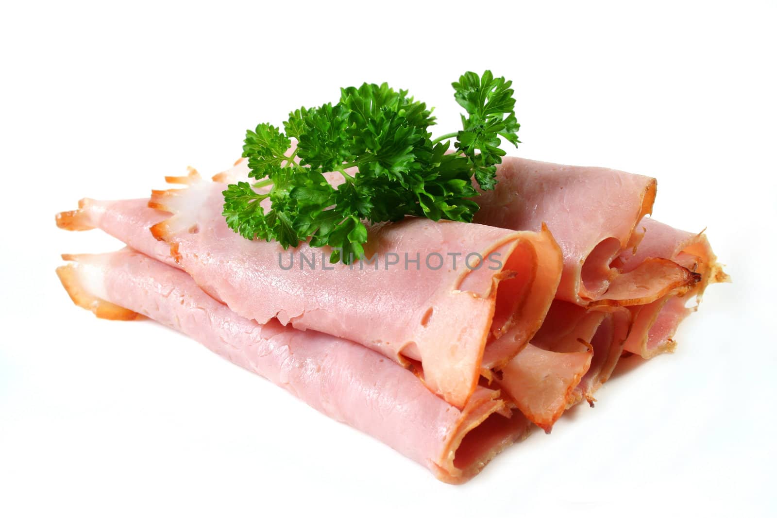 boiled ham with parsley