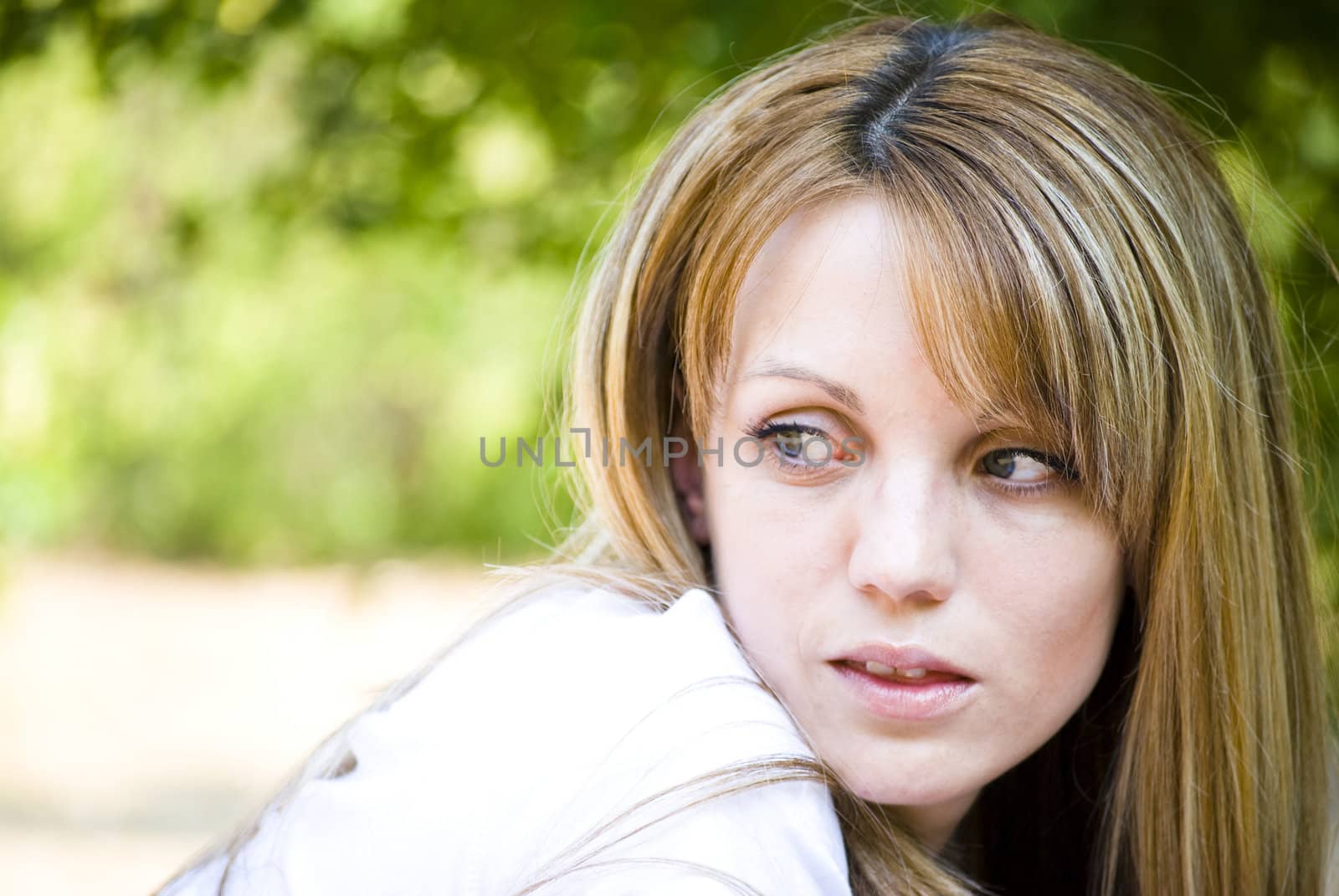 beautiful young woman outdoor portrait