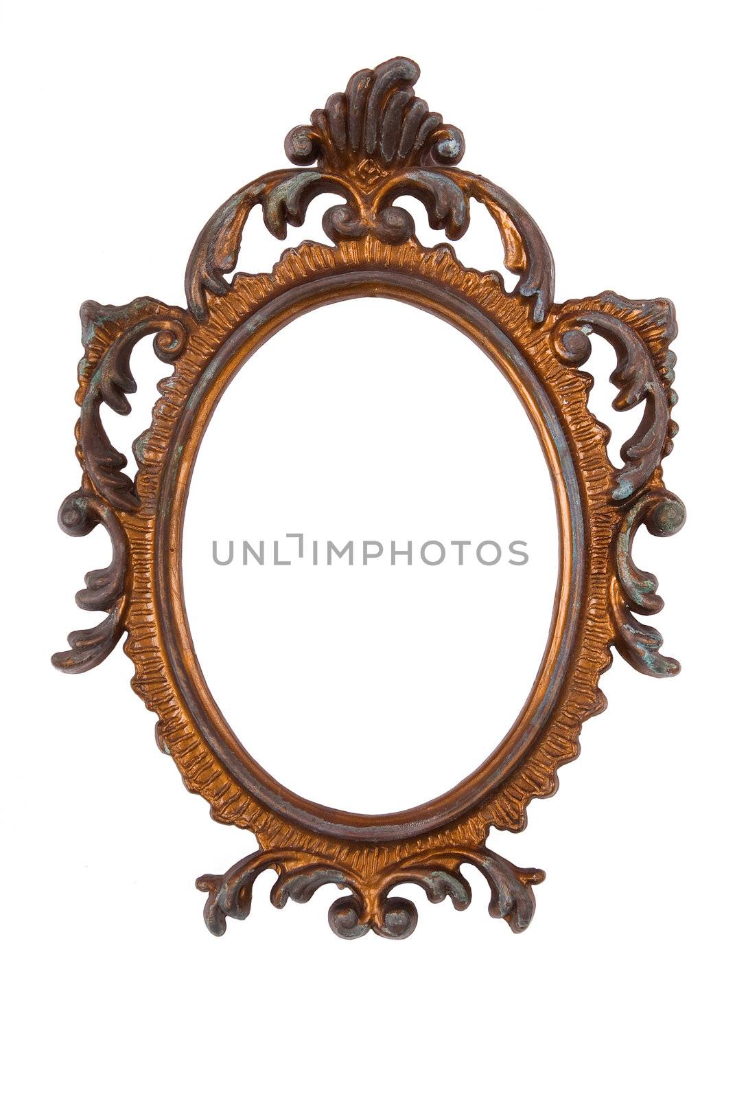 Old Ovall Picture Frame on white background