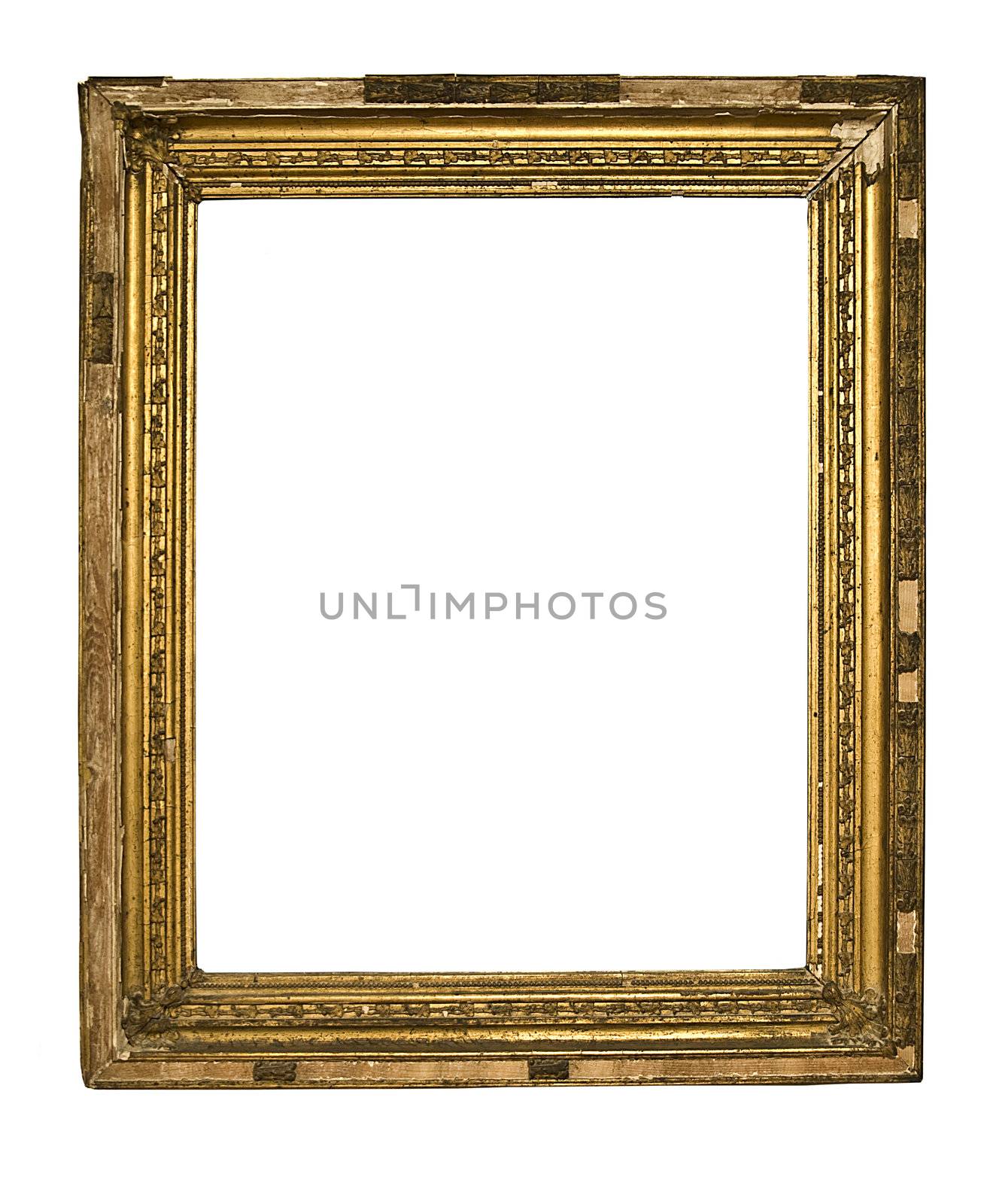 Gold Frame on White Background