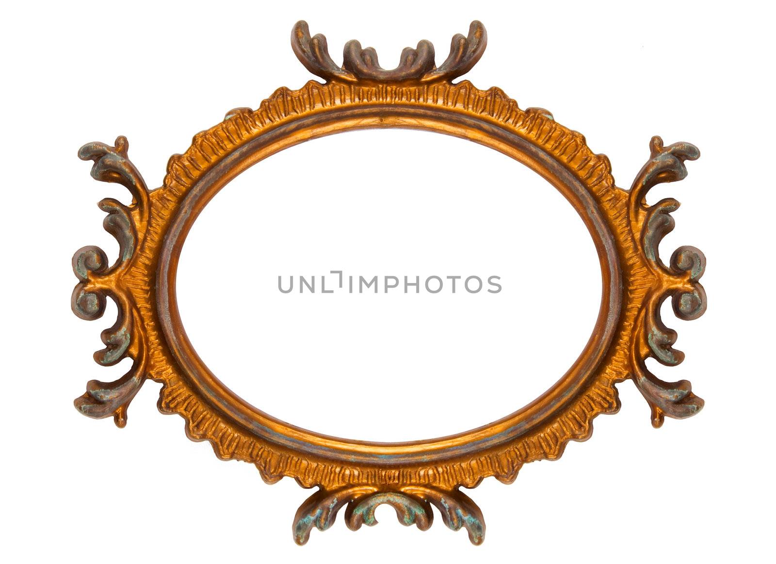 Old Ovall Picture Frame on white background