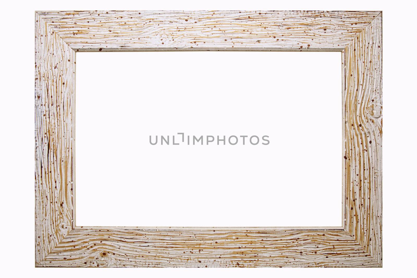 Old Picture Frame Isolated On White Background, Design Element