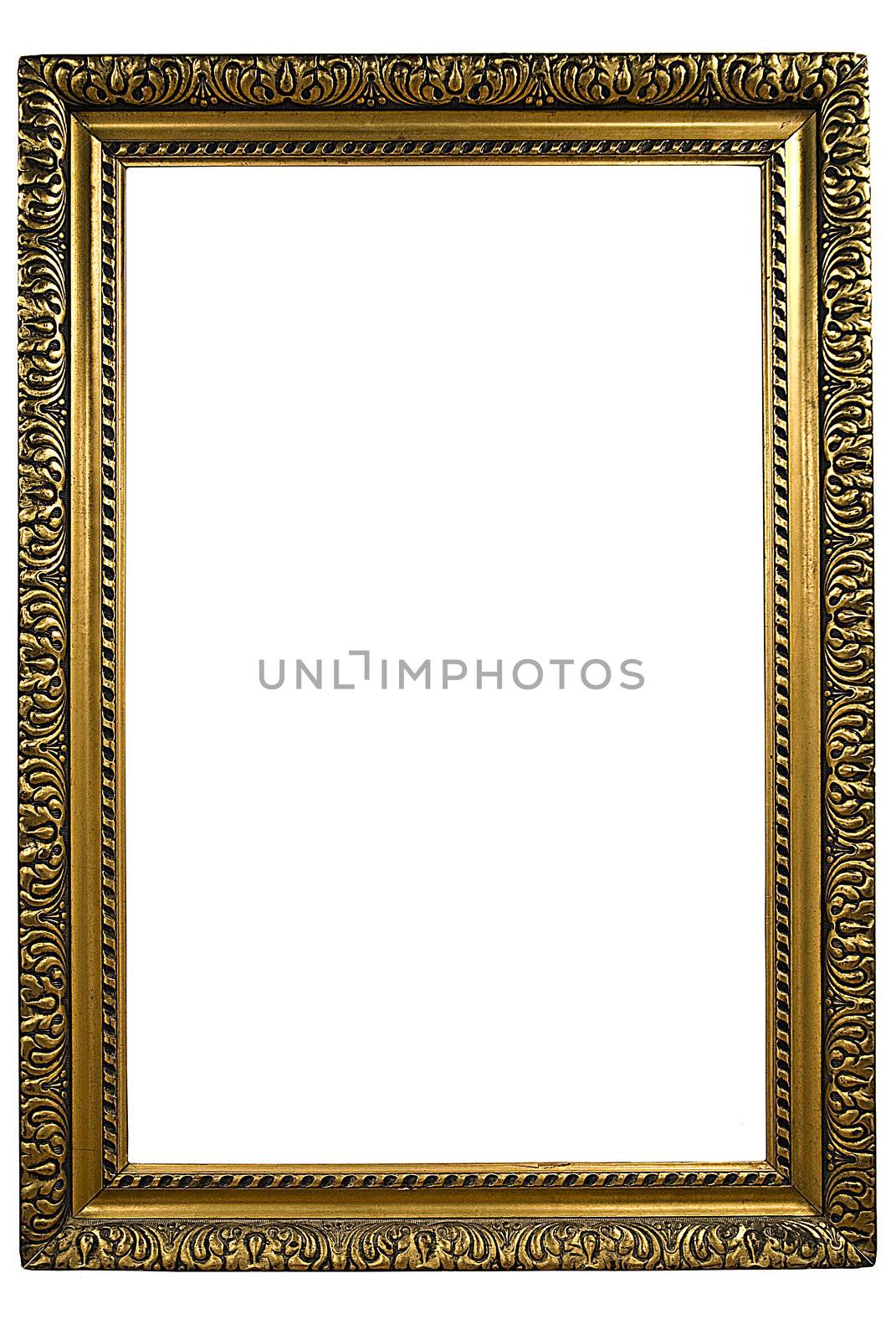 Gold Frame on White Background